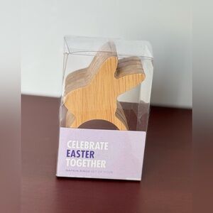 🔥Clearance- NIB Celebrate Easter Together Wooden Bunny Napkin Rings